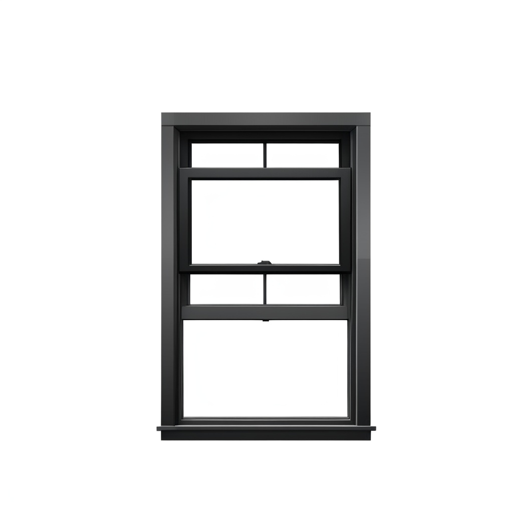 Single and double-hung windows with vertically sliding sashes