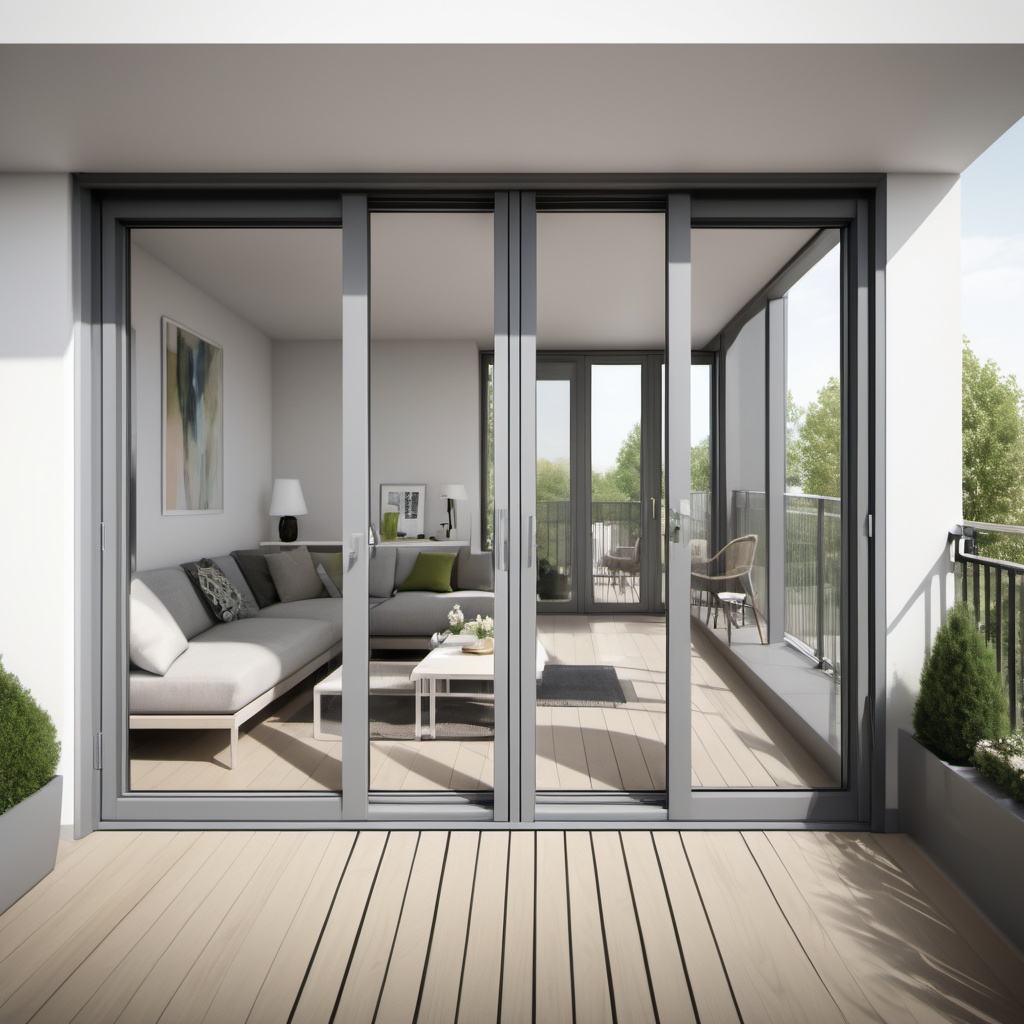 Balcony doors opening onto a terrace