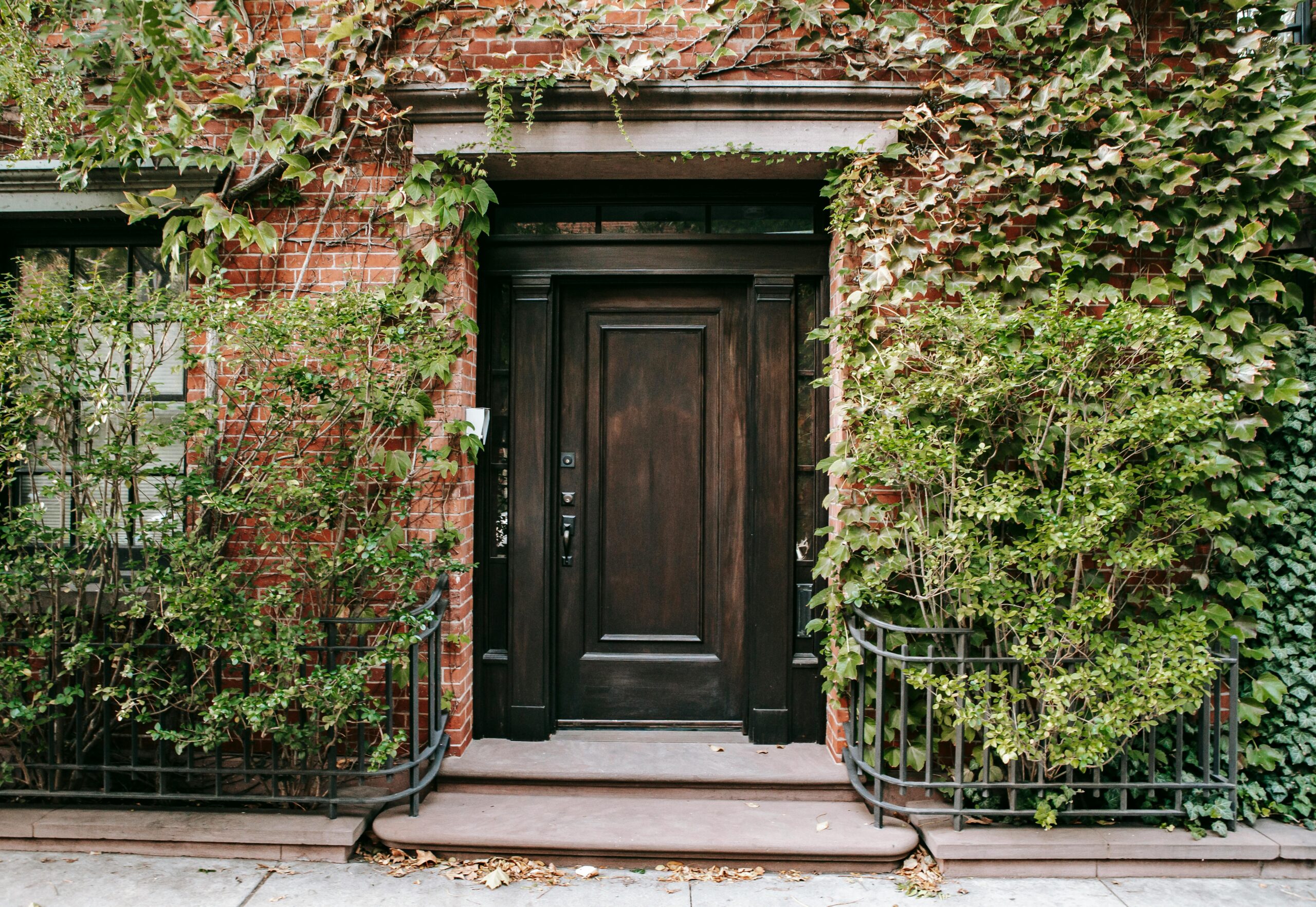 Elegant exterior door on a refined facade
